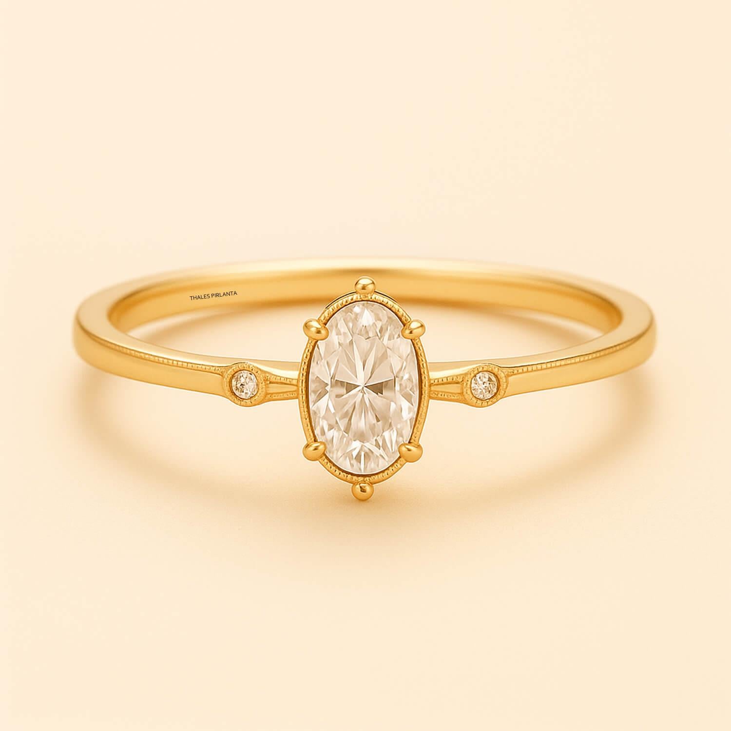 0.41 Karat Oval Vintage Teklif Yüzüğü