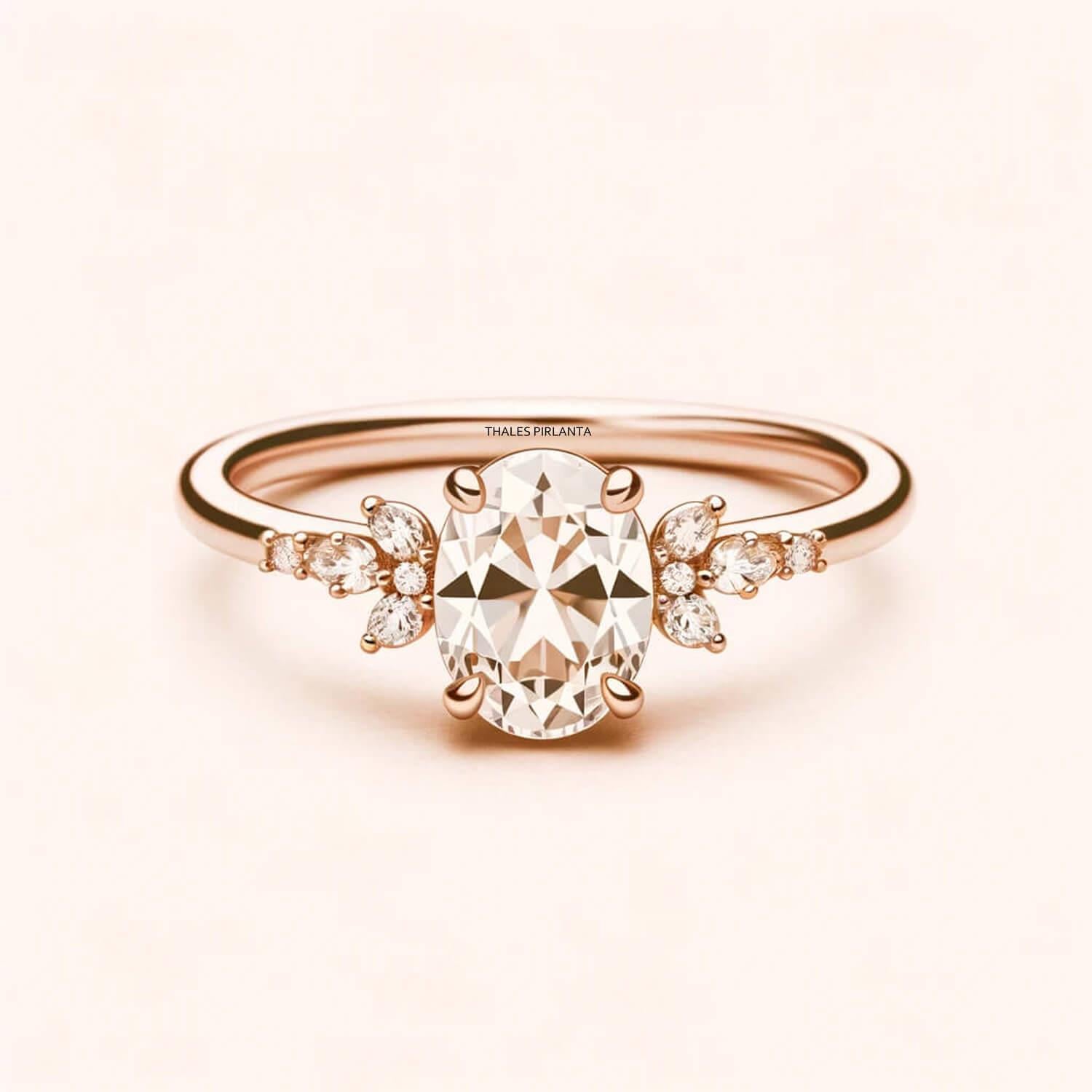 0.60 Ct F SI1 GIA Pırlanta Evlilik Teklifi için Yüzük