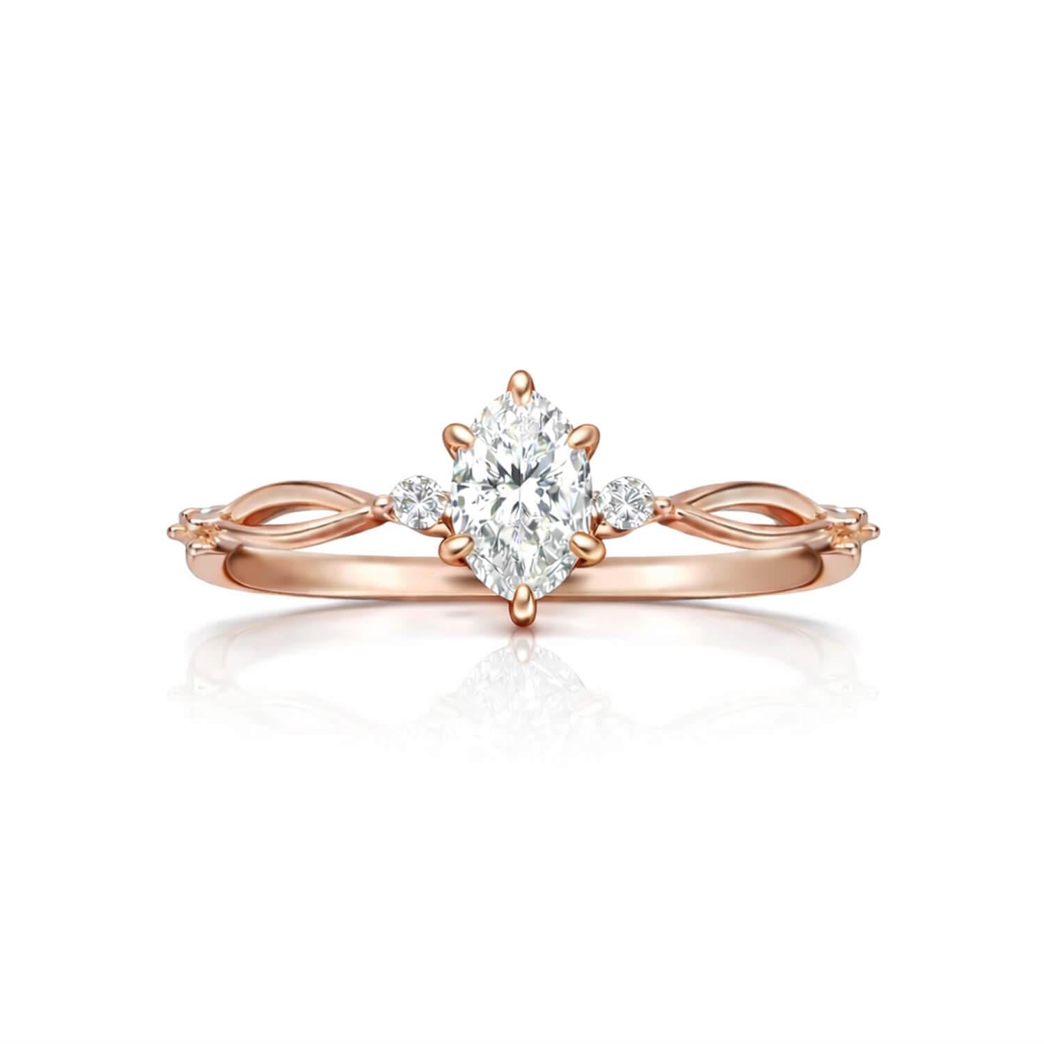 0.60 Karat D SI2 GIA Oval Kesimli Pırlanta Yüzük