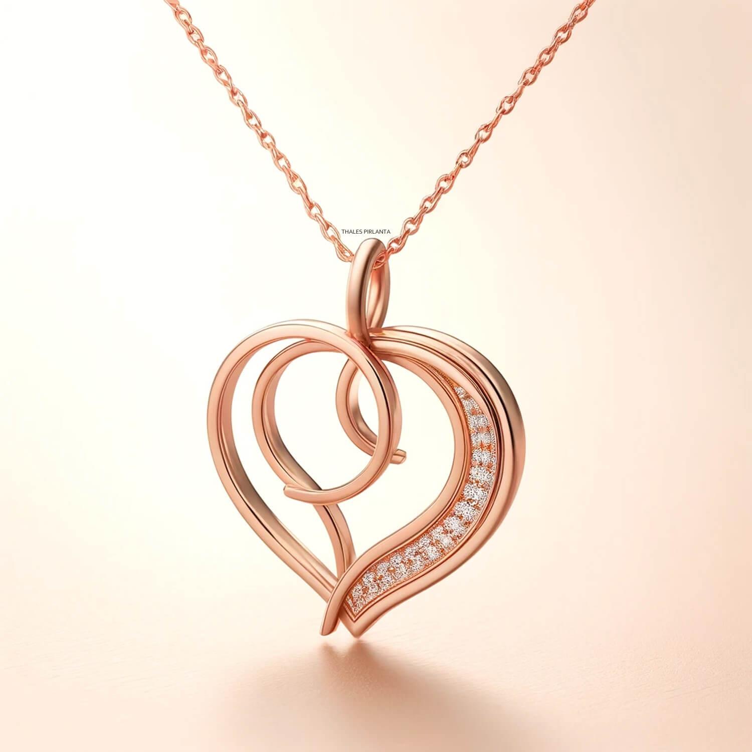 Heartline Tasarım Pırlantalı Kolye