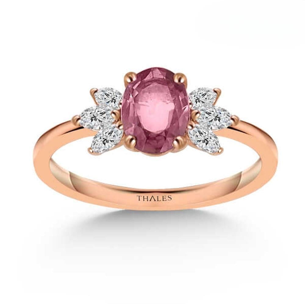 Pink Safir Pırlantalı Vintage Yüzük