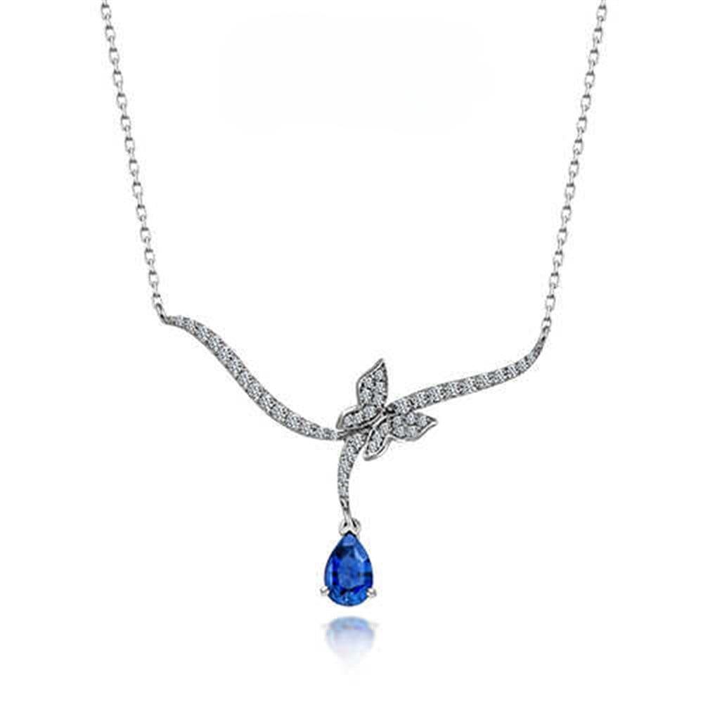 Pırlantalı Safir Kolye 0.65 Karat