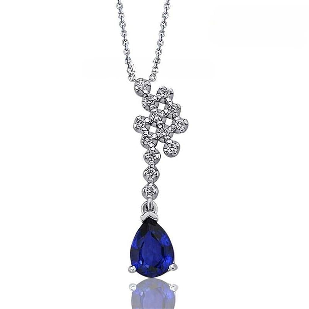 Safir Pırlanta Kolye 1,09 Ct Pırlantalı